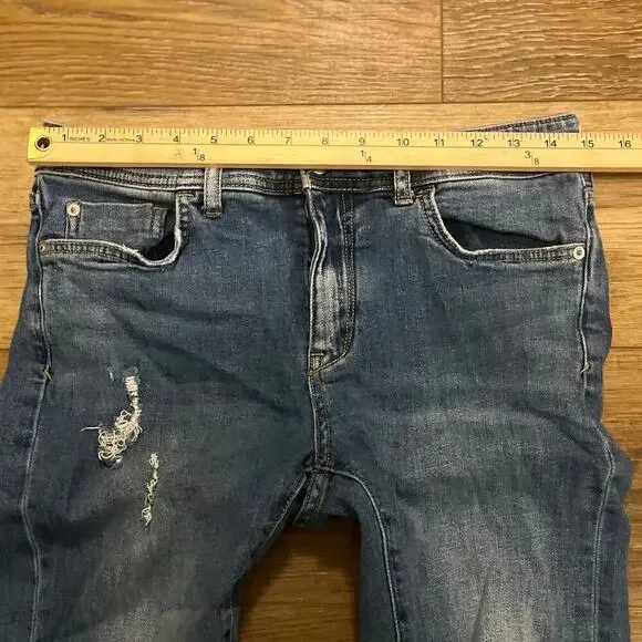 Anthropologie Pilcro Slim Boyfriend Crop Jeans Women's Size 27 Distressed Boho - Picture 12 of 13